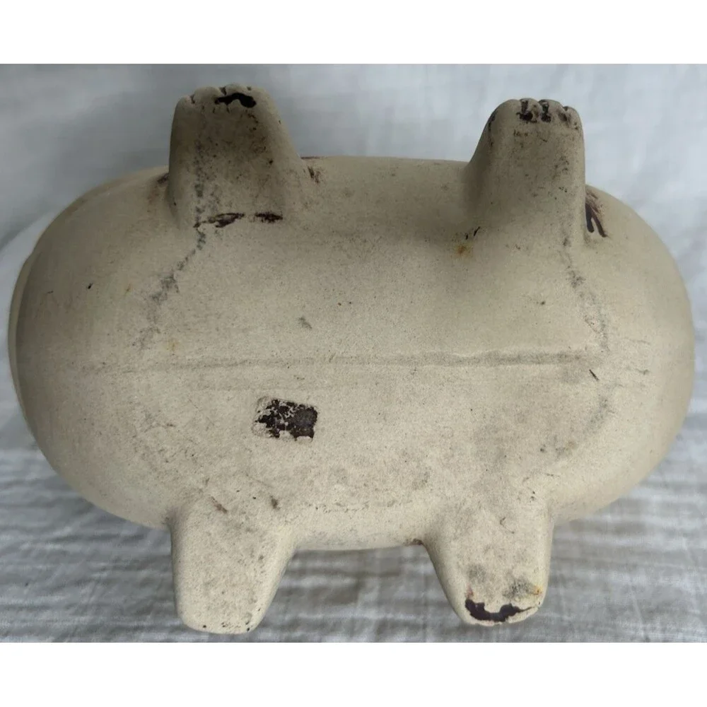 Vintage MCM Lion in a Bathtub Art Pottery Planter Vase 5.5”T 7.5”W Soap Holder